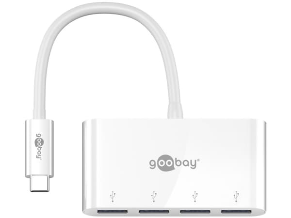 goobay USB-C Multiport Adapter - Hubb - 4 x SuperSpeed USB 3.0 - skrivbordsmodell