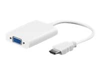 goobay - Video/audio-adapter - HDMI hann til HD-15 (VGA), mini-phone stereo 3.5 mm hunn - 2.5 cm - hvit