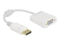 Pikkukuva 1 / 5: Delock - Videosovitin - DisplayPort (uros) hasp HD-15 (VGA) (naaras) voidaan ruuvata - DisplayPort 1.2 - 15 cm - passiivinen, 1080p tuki 60 Hz - valk