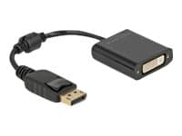 Delock - Adapterkabel - DisplayPort (hane) spärrad till DVI-I (hona) skruvbar - DisplayPort 1.1 - 15 cm - passiv - svart