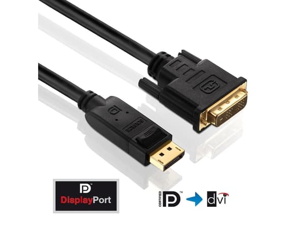 Purelink PureInstall PI5200 - Displaykabel - DisplayPort (han) til DVI-D (han) - 10 m - sort