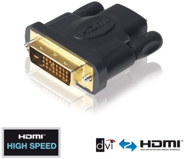 Purelink PureInstall PI010 - Videoadapter - DVI-D han til HDMI hun - sort
