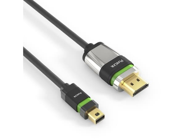 PureLink Ultimate Series ULS2000 - High Speed - adapterkabel - Mini DisplayPort hann til HDMI hann låsing - 1 m - trippel beskyttelse - svart - rund,
