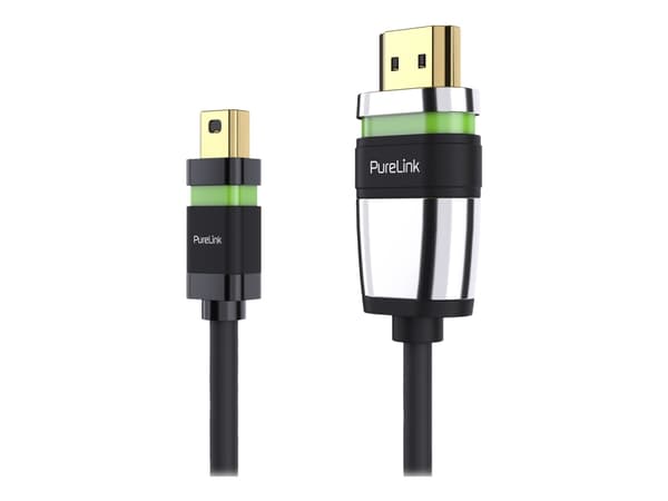 PureLink Ultimate Series ULS2000 - High Speed - adapterkabel - Mini DisplayPort hann til HDMI hann låsing - 1 m - trippel beskyttelse - svart - rund,