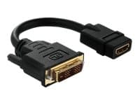 Purelink PureInstall - Video adapter - DVI-D hann til HDMI hunn - 10 cm - trippel beskyttelse - svart