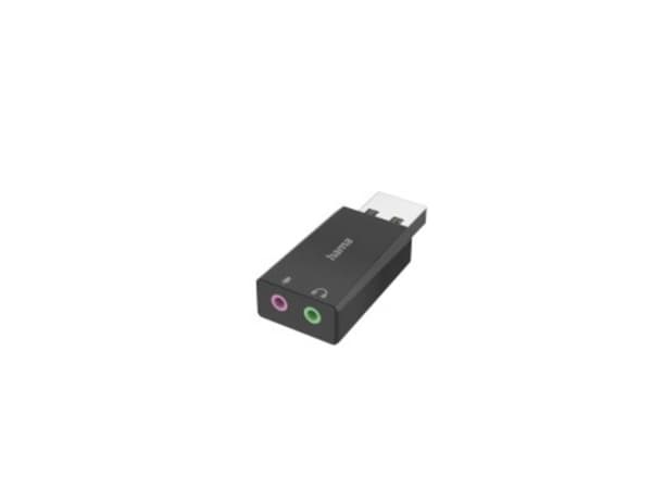 Hama 00200323, USB, 2x3.5 mm, Svart