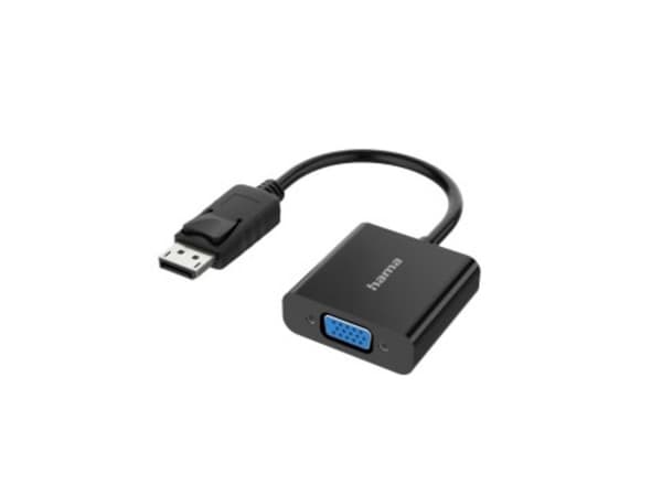 Hama - Video adapter - DisplayPort (P) til HD-15 (VGA) (hunn) - 1080p-støtte - svart