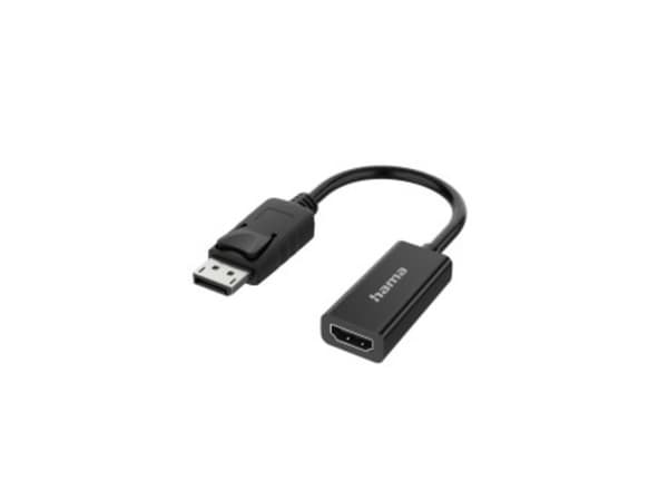 Hama - Video adapter - DisplayPort plugg til HDMI hunn - svart - 4K-støtte