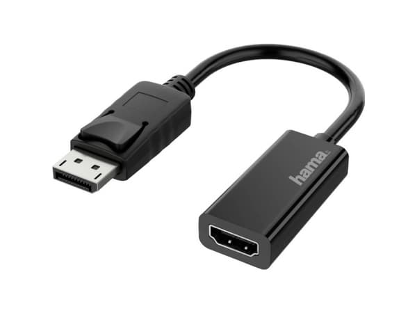 Hama - Video adapter - DisplayPort plugg til HDMI hunn - svart - 4K-støtte