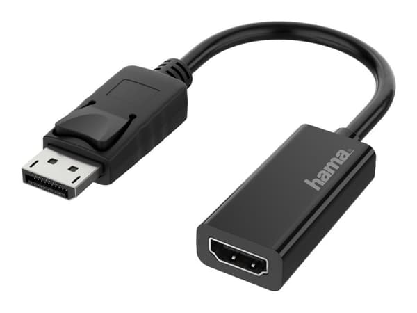 Hama - Video adapter - DisplayPort plugg til HDMI hunn - svart - 4K-støtte