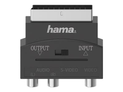 Hama Essential Line - Video/audio-adapter - S-Video / kombinert video / audio - SCART plugg til RCA, 4 pin S-Video beholder - svart - toretnings