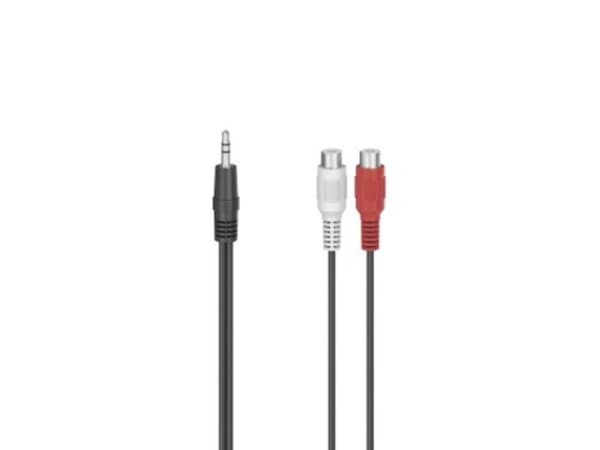 Hama 00205185, 2 x RCA, Hunstik, 3.5mm, Hanstik, 0,1 m, Sort
