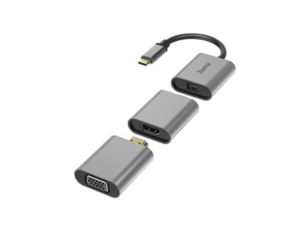 Hama - Video/lyd-adaptersett - antrasitt - 4K-støtte