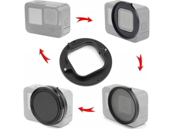Puluz 3w1 Adapter Filtr Uv Dekielek 52mm Do Gopro Hero 9 Black