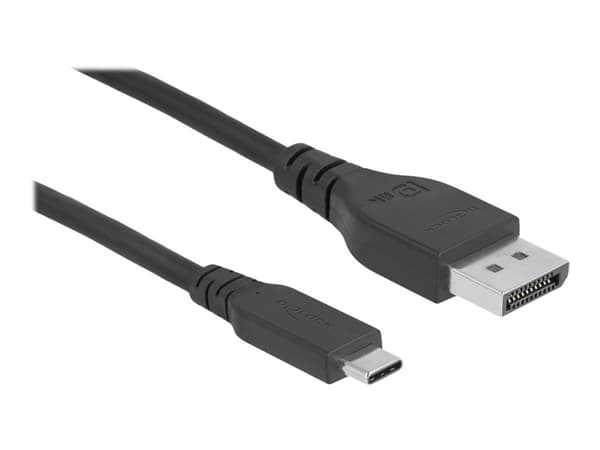 Delock - Adapterkabel - 24 pin USB-C (hane) till DisplayPort (hane) - DisplayPort 1.4 - 1 m - stöd för 8K - svart