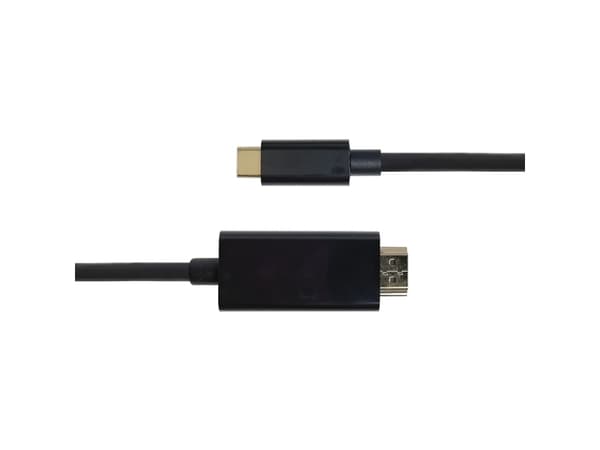DELTACO - Adapterkabel - 24 pin USB-C hann til HDMI hann - 2 m - svart - 4 K 60 Hz (4096 x 2160) støtte