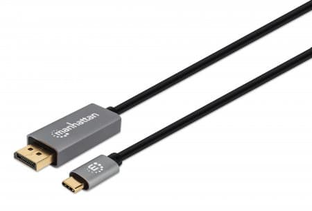 Manhattan 354844, 2 m, USB Type-C, DisplayPort, Hankoppling, Hankoppling, Rak