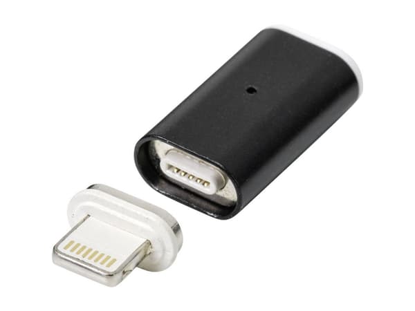 Renkforce Cell phone, Bærbar computer Adapter [1x USB-C™ bøsning - 1x Apple Lightning-stik] RF-4746078 Magnetisk stik