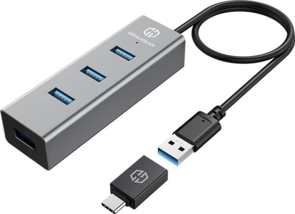 GrauGear G-HUB4-AC 4-portars USB 3.0-hubb med USB-C-kontakt
