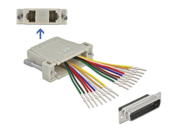 Delock - Verkkosovitin - RJ-45 (naaras) - DB-44 (uros) - sormiruuvit - beige