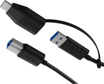 ICY BOX USB-kabel USB 3.2 Gen1 (USB 3.0) USB-B hankontakt, USB-A honkontakt, USB-C®-kontakt 1,00 m Svart 60858