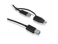 Miniatyrbild 1 av 5: ICY BOX USB-kabel USB 3.2 Gen1 (USB 3.0) USB-B hankontakt, USB-A honkontakt, USB-C®-kontakt 1,00 m Svart 60858