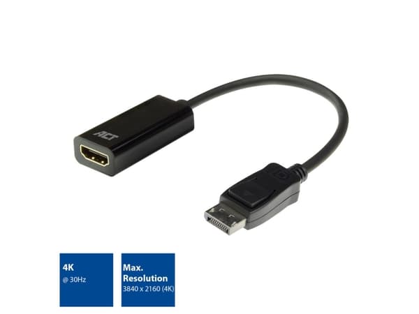 ACT AC7555 Videokabel-Adapter 0,15 m DisplayPort HDMI Typ A (Standard) Schwarz (AC7555)