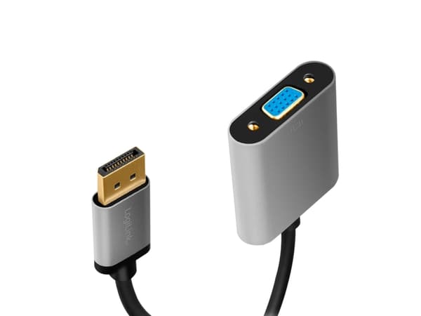 LogiLink CDA0109, DisplayPort, VGA, 0,15 m, Sort, Grå