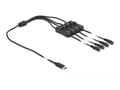 Miniatyrbild 4 av 4: Delock - Strömdelare - 24 pin USB-C (hane) till DC-jack 5,5 x 2,1 mm (hona) - 1 m - svart
