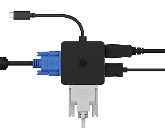 ICY BOX IB-DK1104-C - Videoadapter - USB-C hann til HD-15 (VGA)