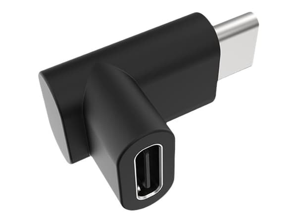Akasa - USB-adapter - 24 pin USB-C (hann) til 24 pin USB-C (hunn) høyrevinklet - USB 3.2 Gen 2 - 5 V - 3 A - svart (en pakke 2)
