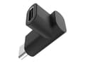 Miniatyrbilde 1 av 5: Akasa - USB-adapter - 24 pin USB-C (hann) til 24 pin USB-C (hunn) høyrevinklet - USB 3.2 Gen 2 - 5 V - 3 A - svart (en pakke 2)