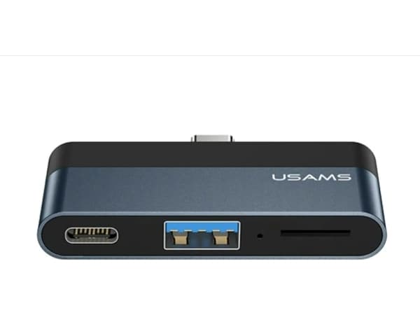 USAMS Adapter hub USB 3.0/USB-C/Micro SD grå SJ491 hub01 (US-SJ491)