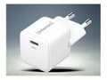 Miniatyrbilde 1 av 5: Intenso W30C - Strømadapter - GaN - 30 watt - 3 A - PD 3.0, QC 4.0, PD/PPS (24 pin USB-C) - hvit