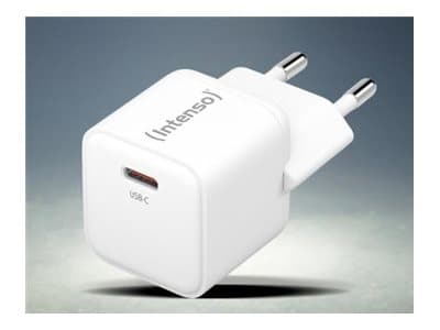 Intenso W30C - Strømadapter - GaN - 30 watt - 3 A - PD 3.0, QC 4.0, PD/PPS (24 pin USB-C) - hvit Hvit