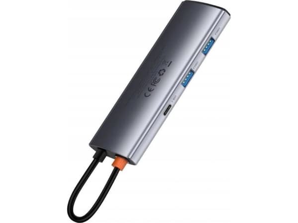 Baseus 7-i-1 adapter WKWG020113 Hub USB-C till 2x USB 3.0 + HDMI + 2x USB-C + microSD/SD-läsare