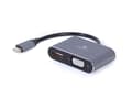 Miniatyrbild 4 av 5: Cablexpert - Videokort - 24 pin USB-C hane till HDMI, HD-15 (VGA) hona - 15 cm - rymdgrå - 4K 30 Hz (3840 x 2160) stöd (HDMI), 1080p-stöd 60 Hz (VGA)