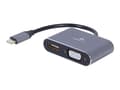 Miniatyrbild 2 av 5: Cablexpert - Videokort - 24 pin USB-C hane till HDMI, HD-15 (VGA) hona - 15 cm - rymdgrå - 4K 30 Hz (3840 x 2160) stöd (HDMI), 1080p-stöd 60 Hz (VGA)