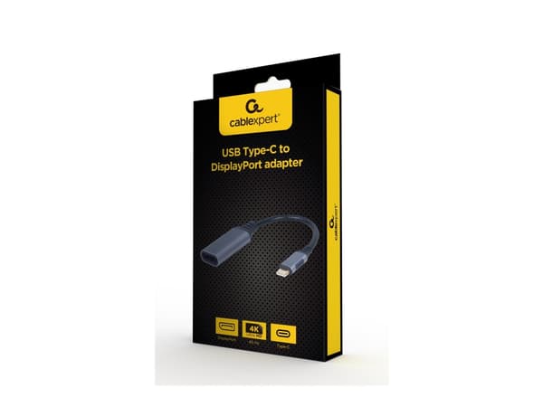 Cablexpert - Videokort - 24 pin USB-C (hane) till DisplayPort (hona) - USB 3.0 - 15 cm - stöd för 4K - rymdgrå