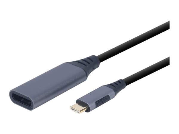 Cablexpert - Videokort - 24 pin USB-C (hane) till DisplayPort (hona) - USB 3.0 - 15 cm - stöd för 4K - rymdgrå