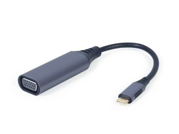 Cablexpert - Videokort - 24 pin USB-C (hane) till HD-15 (VGA) (hona) - USB 3.0 - 15 cm - stöd för 1920 x 1080 vid 60 Hz - rymdgrå