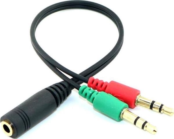 AV-adapter Hertz Jack 3,5 mm - Jack 3,5 mm x2 svart (AK268A)