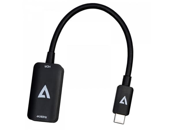 V7 - Videokort - 24 pin USB-C hane till HDMI hona - trippelskärmad - svart - 4K60Hz stöd