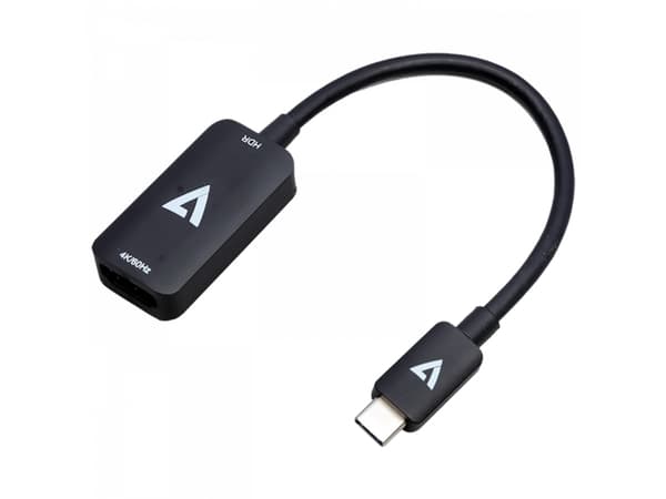 V7 - Videokort - 24 pin USB-C hane till HDMI hona - trippelskärmad - svart - 4K60Hz stöd