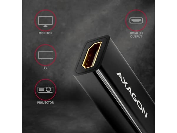 Axagon RVD-HI14N, 0,18 m, DisplayPort, HDMI, Hankjønn, Hunkjønn, Rett