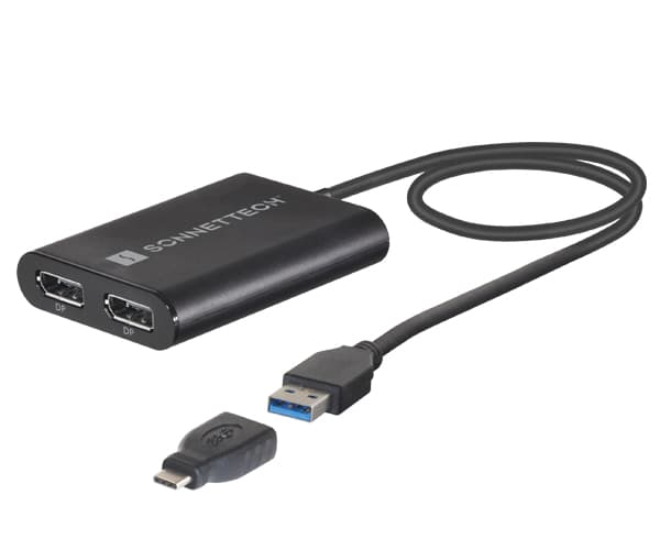 Sonnet - Videoveggkontroller lav profil - 2 x DisplayPort Sort