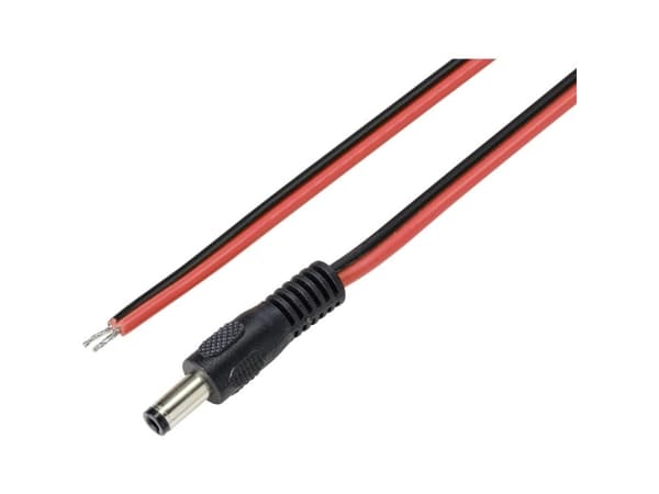 TRU COMPONENTS Lavvoltstilslutningskabel Lavspændingsstik - åben ende 5.5 mm 2.5 mm 2.00 m 1 stk