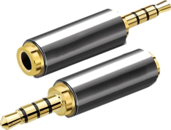 AV-adapter Mozos Jack 2,5 mm - Jack 3,5 mm sølv (MA3525)