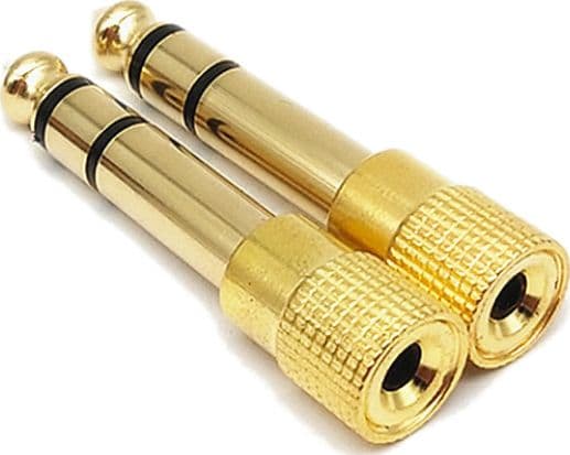 AV-adapter Mozos Jack 3,5 mm - Jack 6,3 mm gull (MA6335)