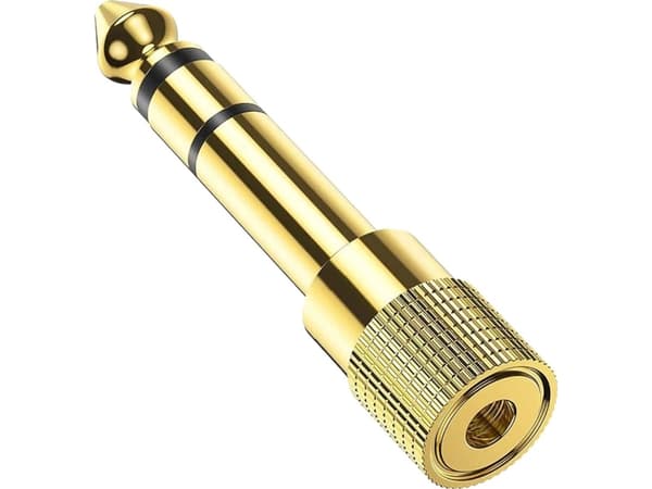 AV-adapter Mozos Jack 3,5 mm - Jack 6,3 mm gull (MA6335)